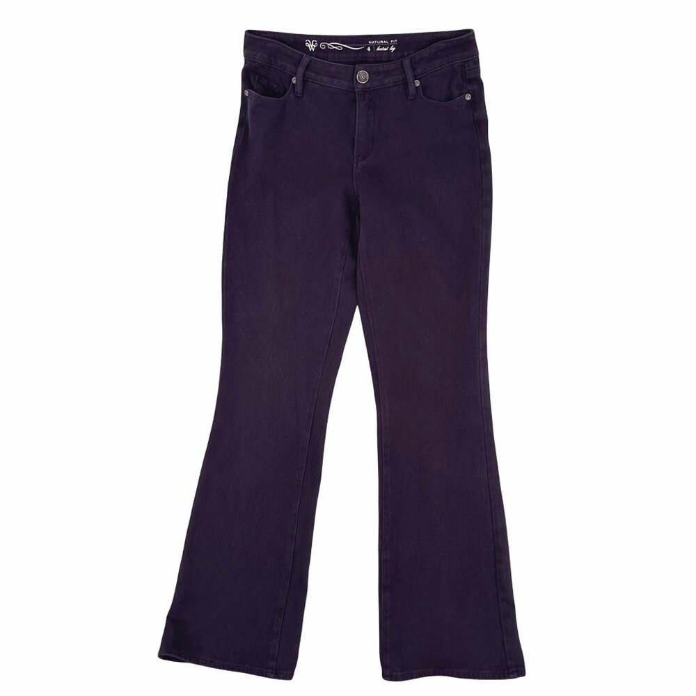 Coldwater Creek Womens Natural Fit Purple Midrise Bootcut Jeans Size 4